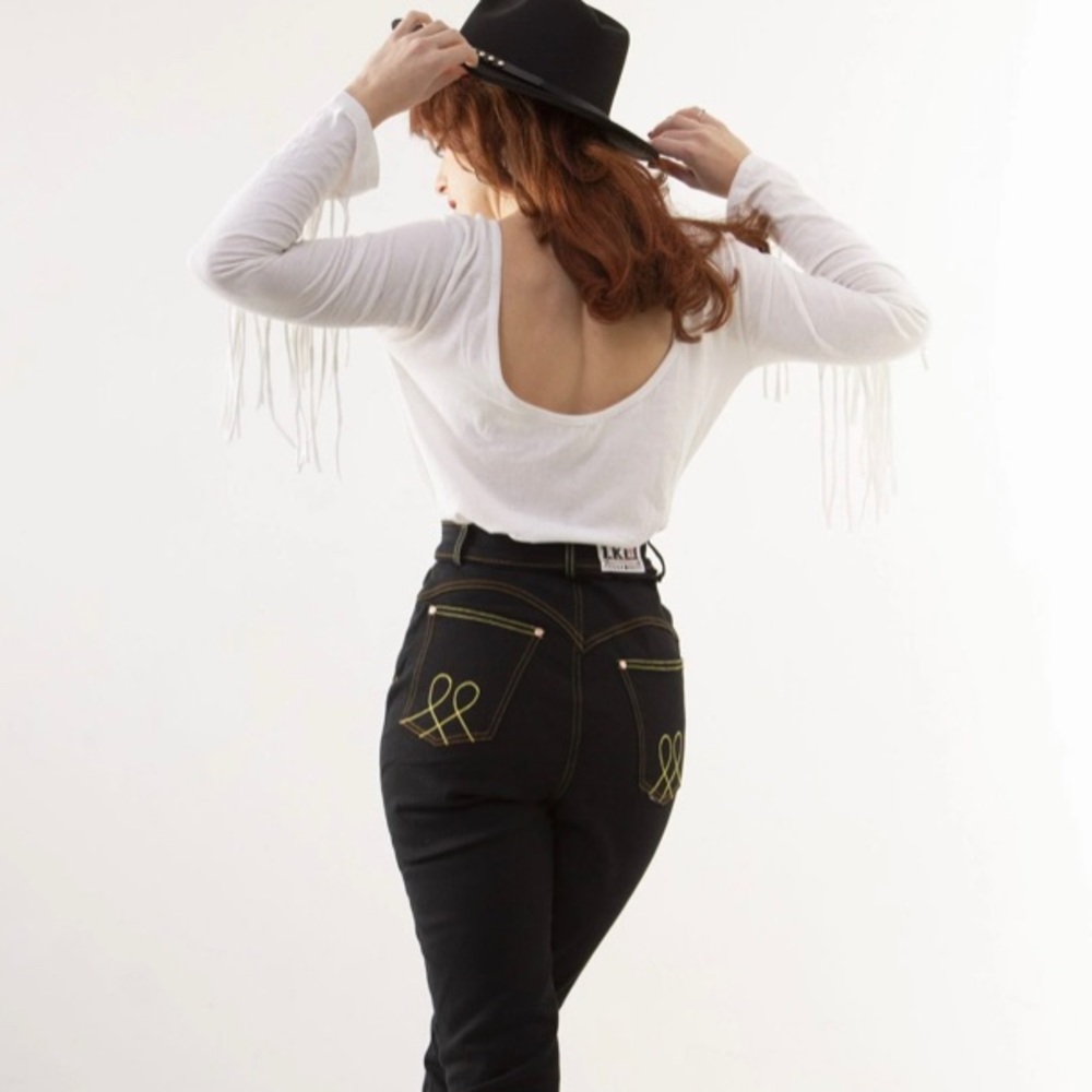 Lady K Loves Hug Me Baby Denim Jeans size L Black
